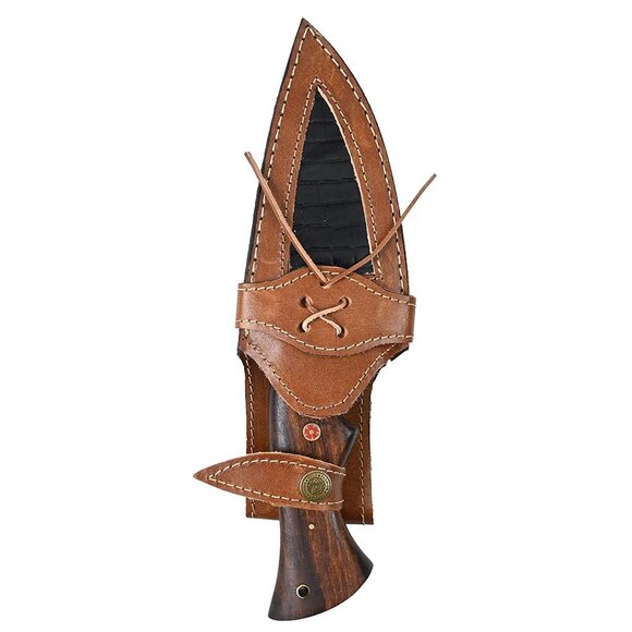 Damascus Bobcat Kitchen Knife with Twisted Pattern & Ash Wood Handle NEW - Picture 8 of 8